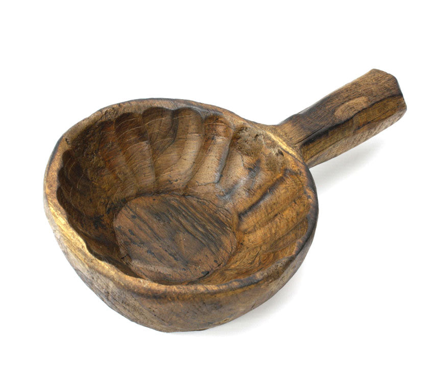 Thai Teak wood bowl with handle - farangshop-co