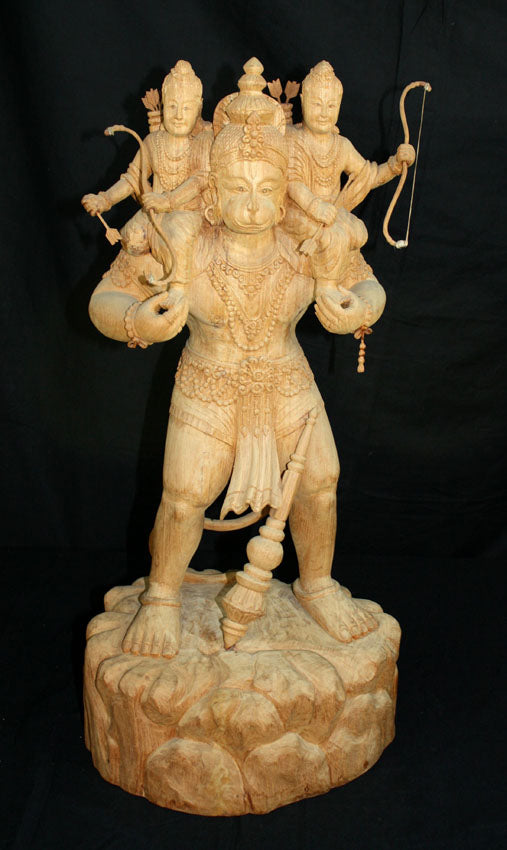 Hanuman, Thai woodcarved statue - farangshop-co