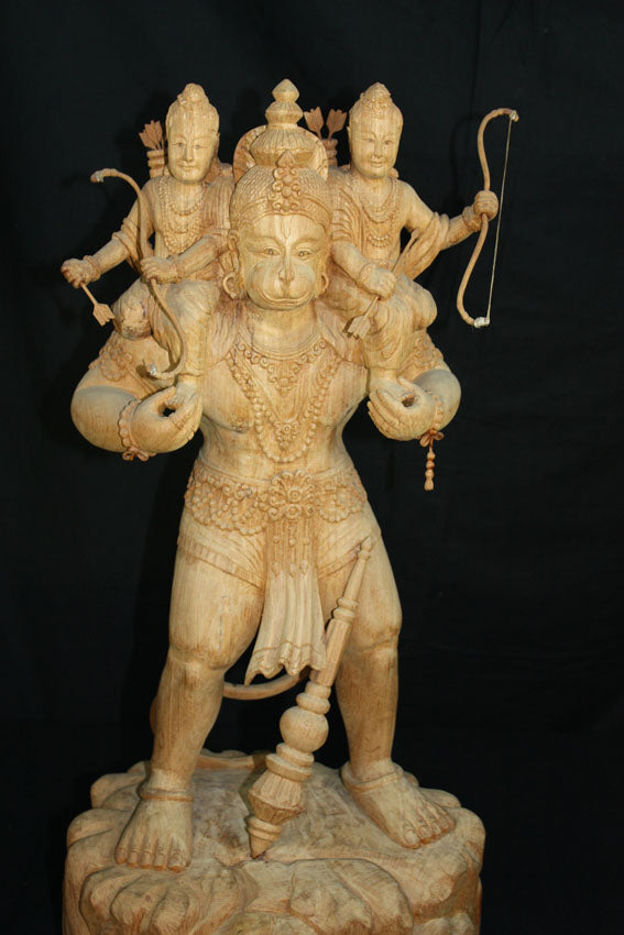 Hanuman, Thai woodcarved statue - farangshop-co