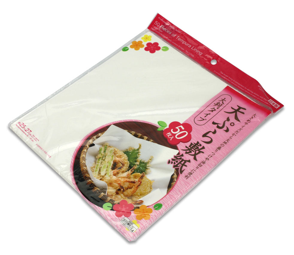 Oil Absorbing Paper for Tempura, 50 Sheet Pack, 25cm x 27cm - farangshop-co