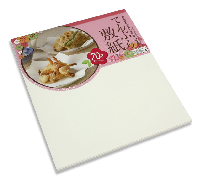 Oil Absorbing Paper for Tempura, 70 Sheet Pack, 19cm x 22cm - farangshop-co