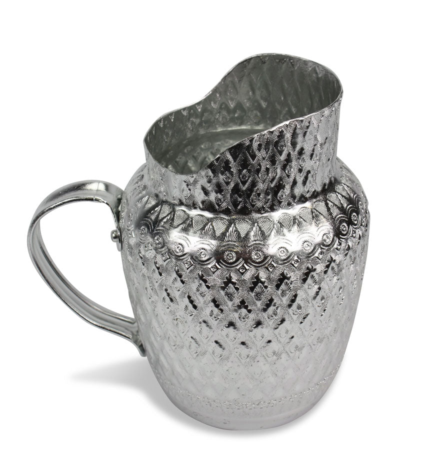 Thai Aluminium Water Jug, Decorated design, 20cm - farangshop-co