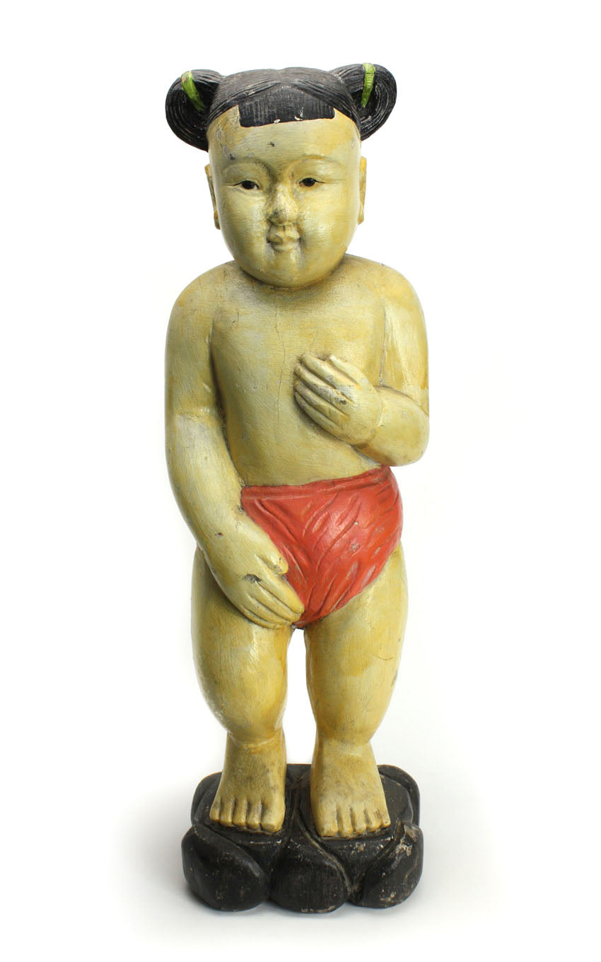 Old Thai Statue of Little Girl, circa 1960s-1970s, 65cm high - farangshop-co