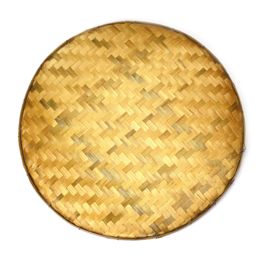 Thai Bamboo Circular Tray, 36cm diameter - farangshop-co