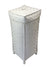 Lacquered Bamboo Laundry Basket, Lined, White - farangshop-co