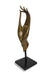 Buddha hand, Bronze metal upward, on black wooden stand - XL size 70cm high - farangshop-co