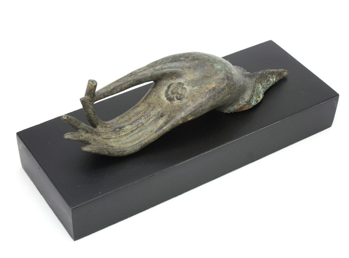 Buddha hand incense or tealight candle holder - small bronze metal - farangshop-co