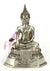 Thai Silver Metal Seated Buddha Statue, approx 18cm high, CC07 - farangshop-co