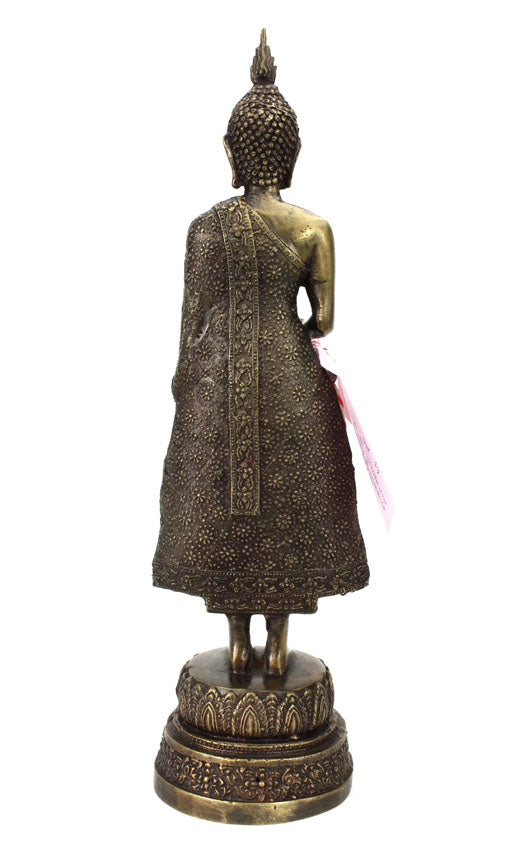 Thai Bronze Metal Standing Buddha Statue, Approx 34cm high, CC13 - farangshop-co