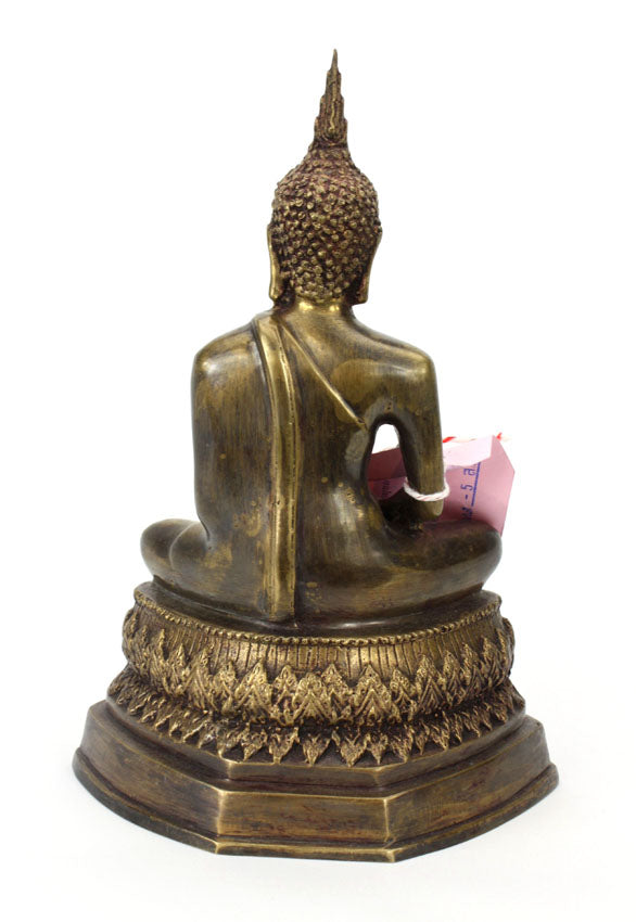 Thai Bronze Metal Seated Buddha Statue, Approx 24cm high, CC19 - farangshop-co