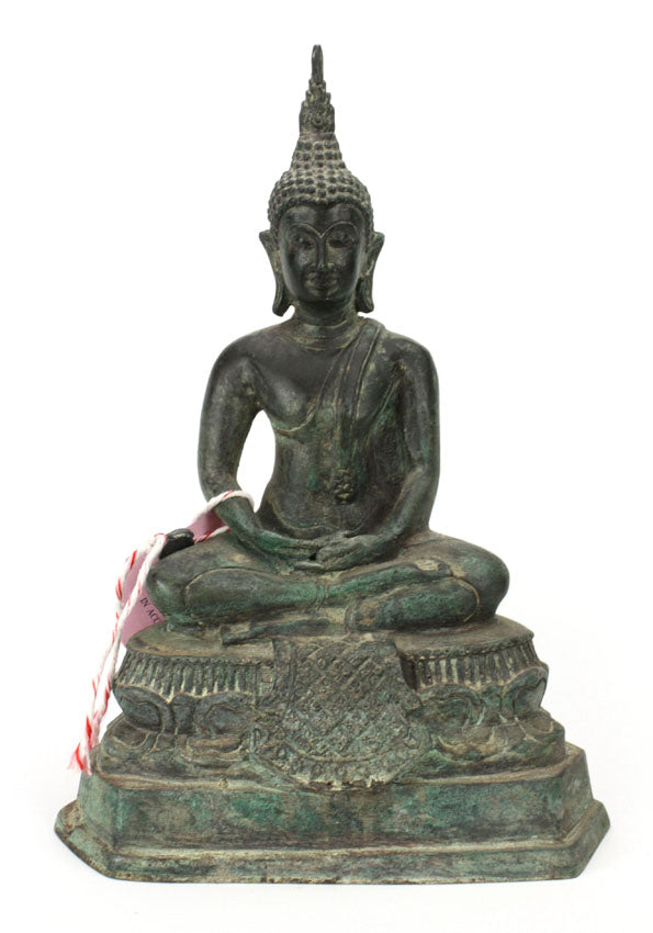 Thai Bronze Metal Seated Buddha Statue, Approx 25cm high, CC23 - farangshop-co