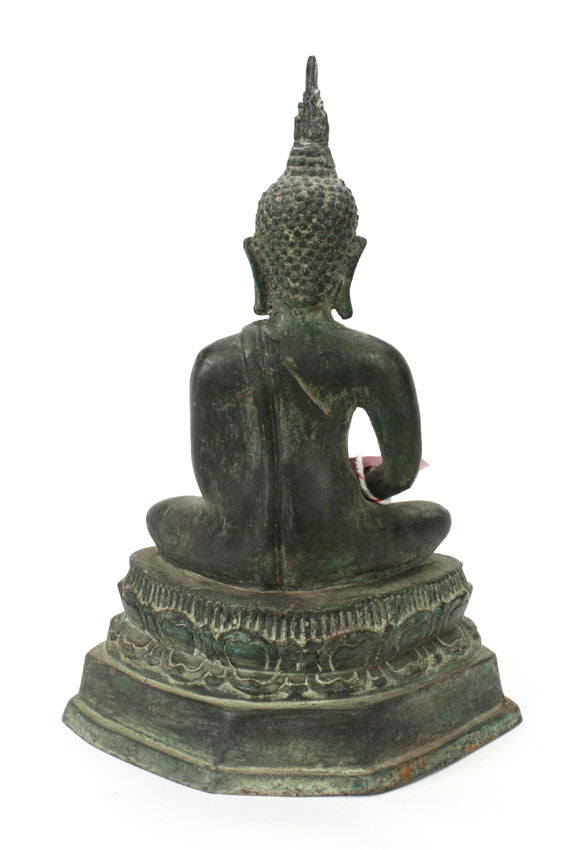 Thai Bronze Metal Seated Buddha Statue, Approx 25cm high, CC23 - farangshop-co