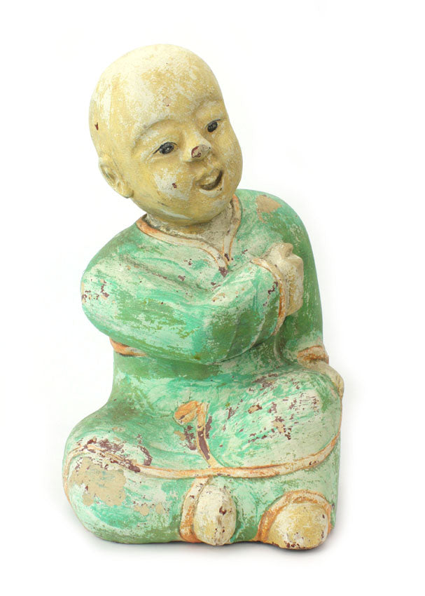 Old Thai Woodcarved Statue, Chinese figure, 36cm high, TWCF01 - farangshop-co