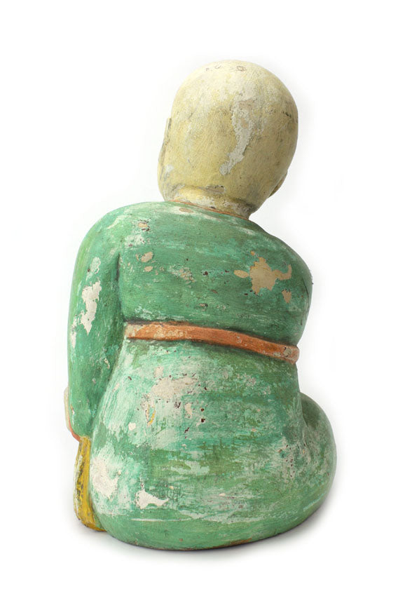 Old Thai Woodcarved Statue, Chinese figure, 36cm high, TWCF01 - farangshop-co