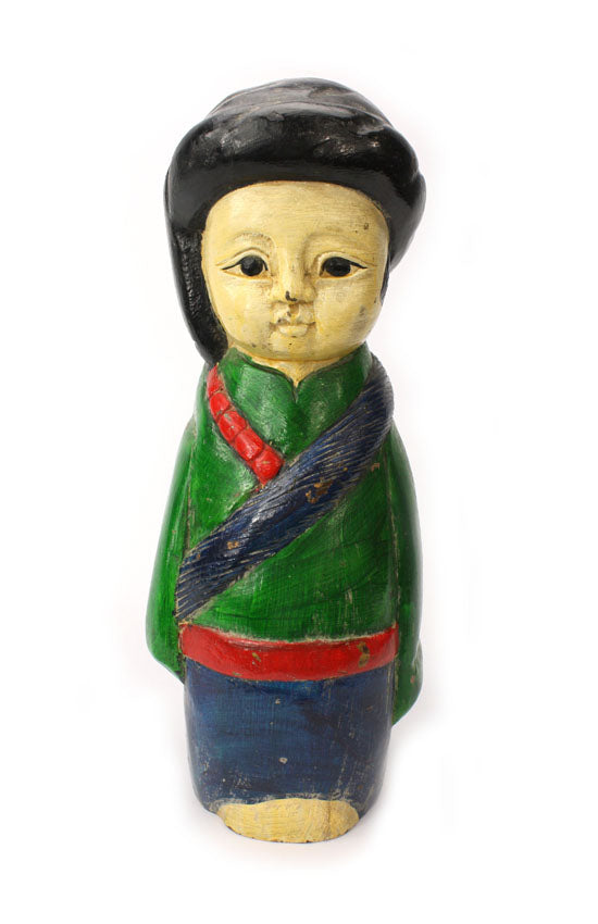 Old Thai Woodcarved Statue, Chinese - Japanese figure, 38cm high, TWCF03 - farangshop-co