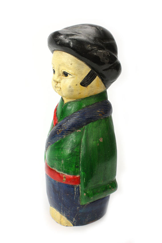 Old Thai Woodcarved Statue, Chinese - Japanese figure, 38cm high, TWCF03 - farangshop-co