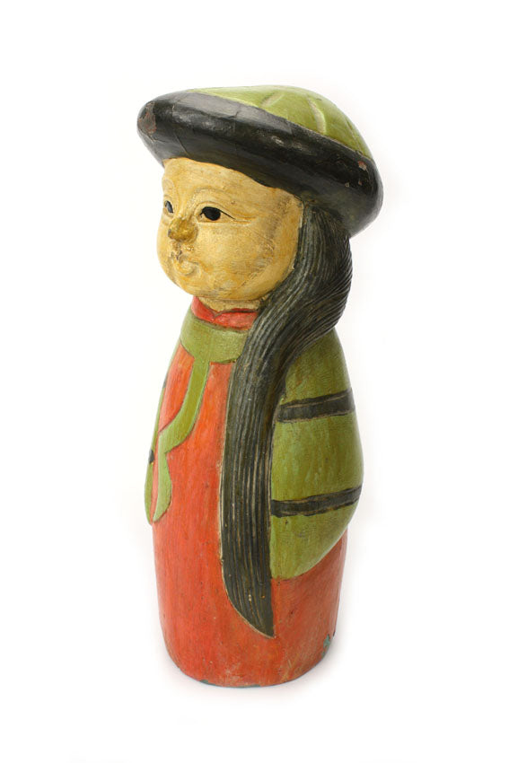 Old Thai Woodcarved Statue, Chinese - Japanese figure, 38cm high, TWCF02 - farangshop-co