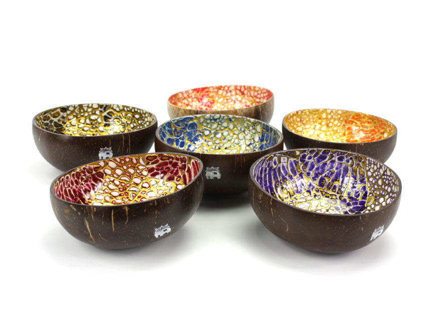 Thai Coconut Shell Bowl - Different Colours Available - farangshop-co
