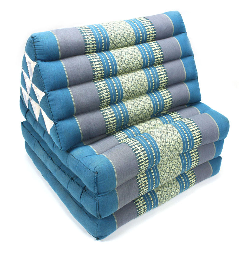 Light Blue Pattern standard three fold Thai Cushion - farangshop-co