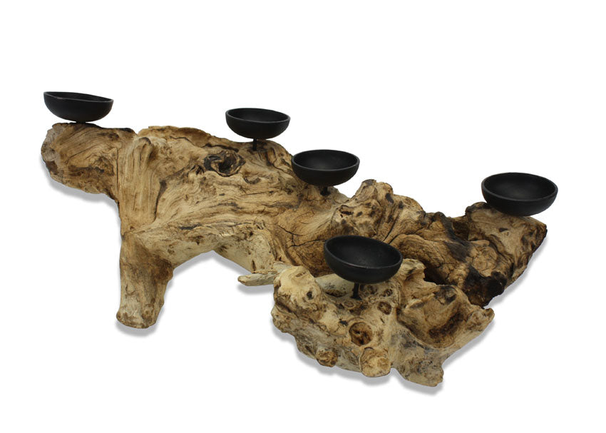 Driftwood root tealight candle holder, DRCH10 - farangshop-co