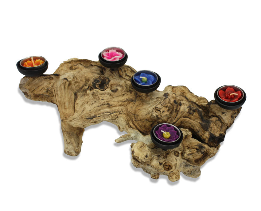 Driftwood root tealight candle holder, DRCH10 - farangshop-co