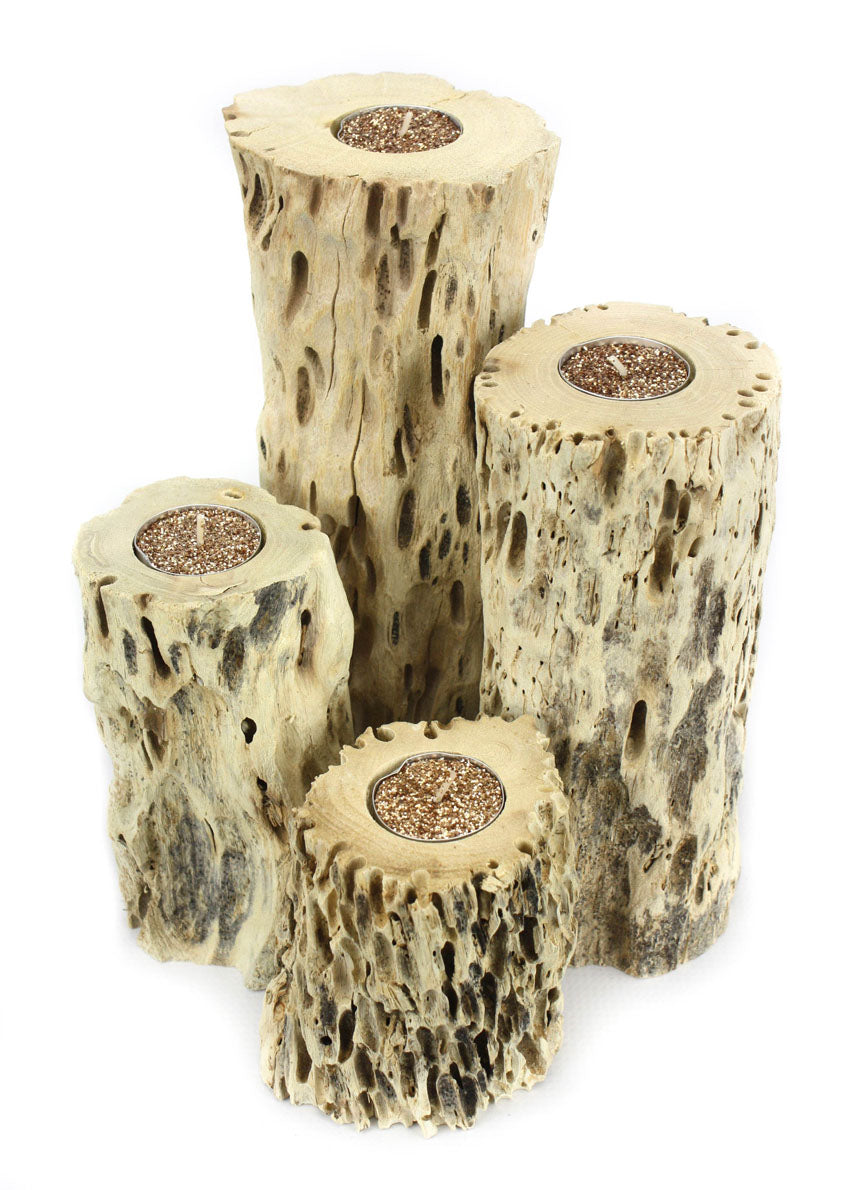Thai Driftwood Rustic Tealight Candle holders, Choice of Sizes - farangshop-co