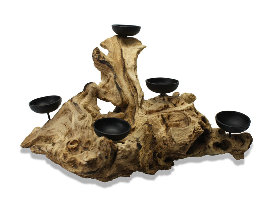 Driftwood root tealight candle holder, DRCH12 - farangshop-co