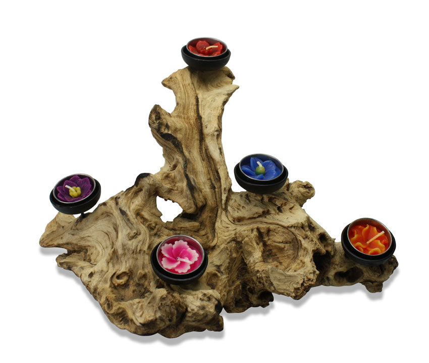 Driftwood root tealight candle holder, DRCH12 - farangshop-co