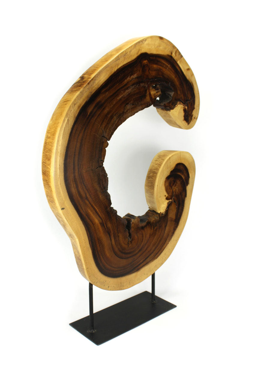 Natural Thai Wooden Sculpture, Big C, 87cm high - farangshop-co