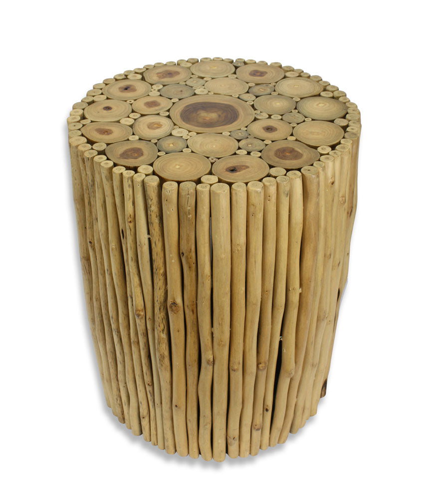 Thai Side Table, Glass Top, 51cm high - farangshop-co