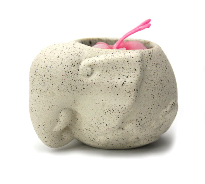 Elephant ceramic tealight candle holder, individual - farangshop-co