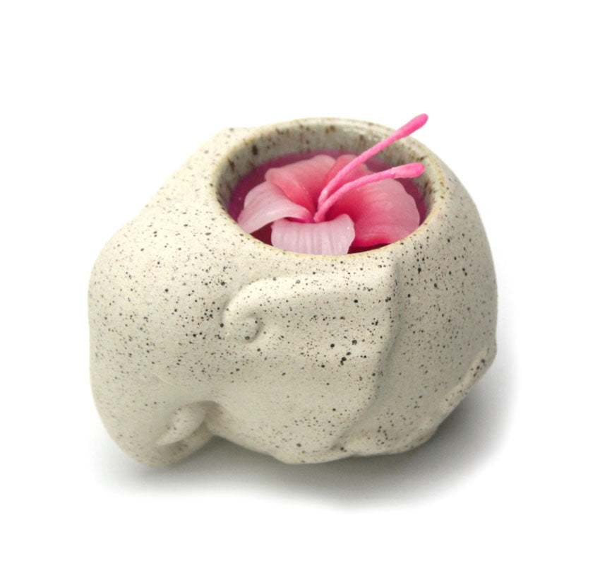 Elephant ceramic tealight candle holder, individual - farangshop-co