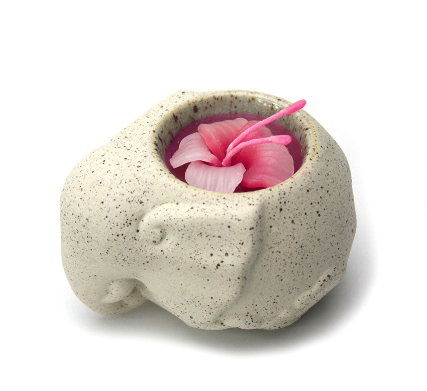 Elephant ceramic tealight candle holder, individual - farangshop-co