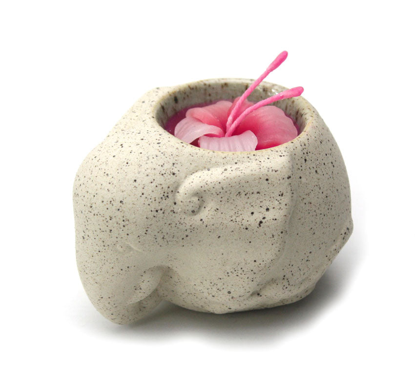 Elephant ceramic tealight candle holder, individual - farangshop-co