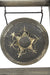 Thai metal gong - rustic light wood finish, 32cm high - farangshop-co