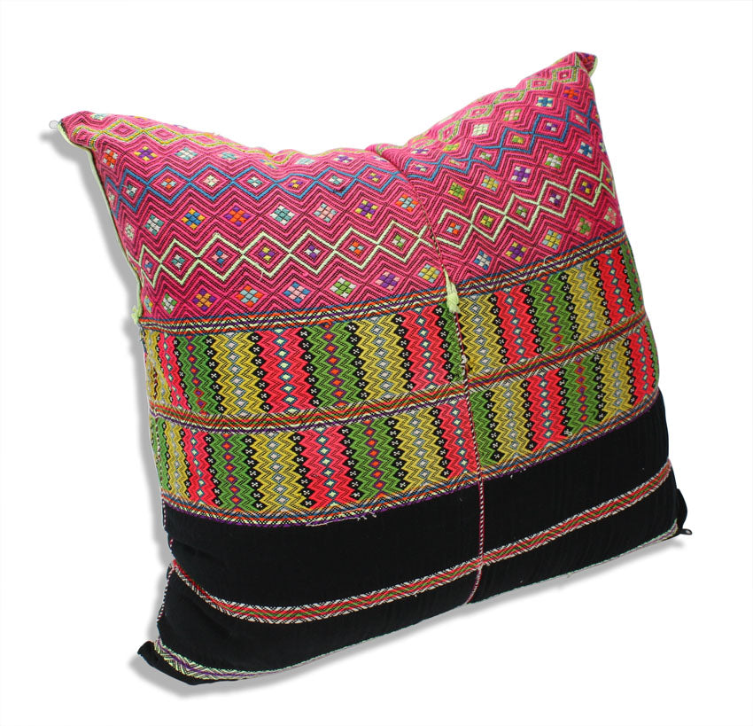 Authentic Karen Hilltribe fabric Cushion, Large 50cm, KC10 - farangshop-co