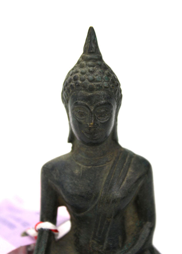 Thai metal Buddha statue, antique bronze finish, small size, 11.5cm, B122 - farangshop-co