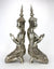 Pair of Thai Thepanom in Silver Metal Finish, approx 33cm high - farangshop-co