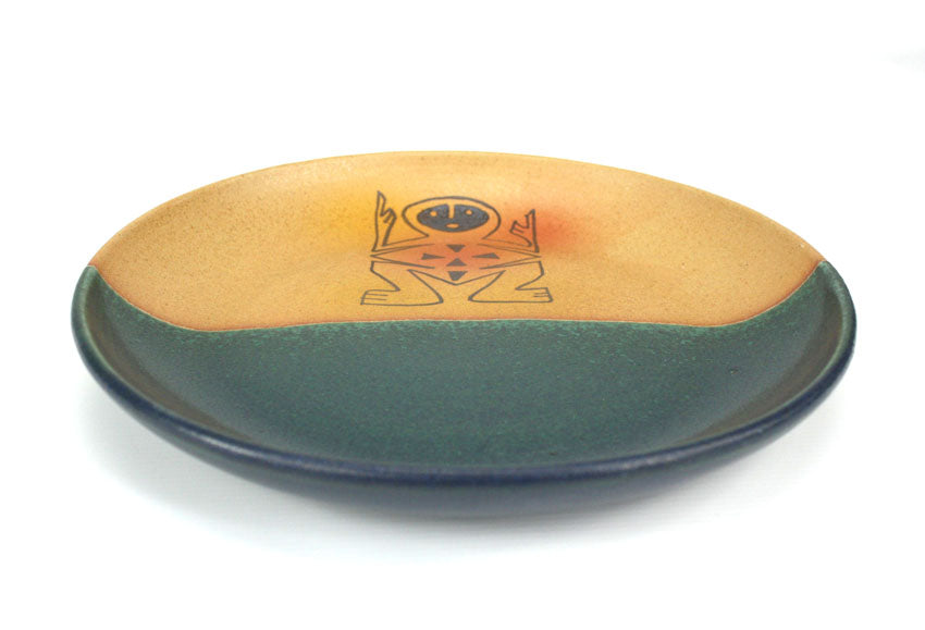 Thai ceramic plates - Primitive design - medium size, hand decorated - farangshop-co