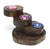 3 Step Teak Candle Holder - farangshop-co