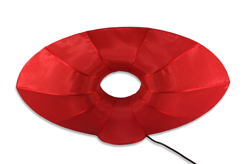 Thai red silk lamp, 80cm long - farangshop-co