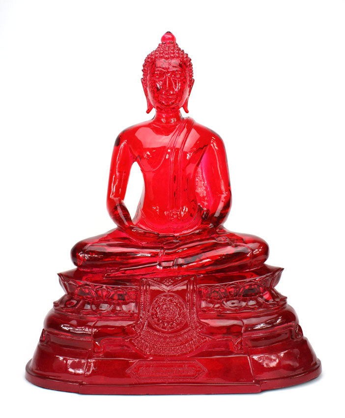 Thai Resin Translucent Seated Buddha, 38cm high, Single Colour - Choice of Colours - farangshop-co