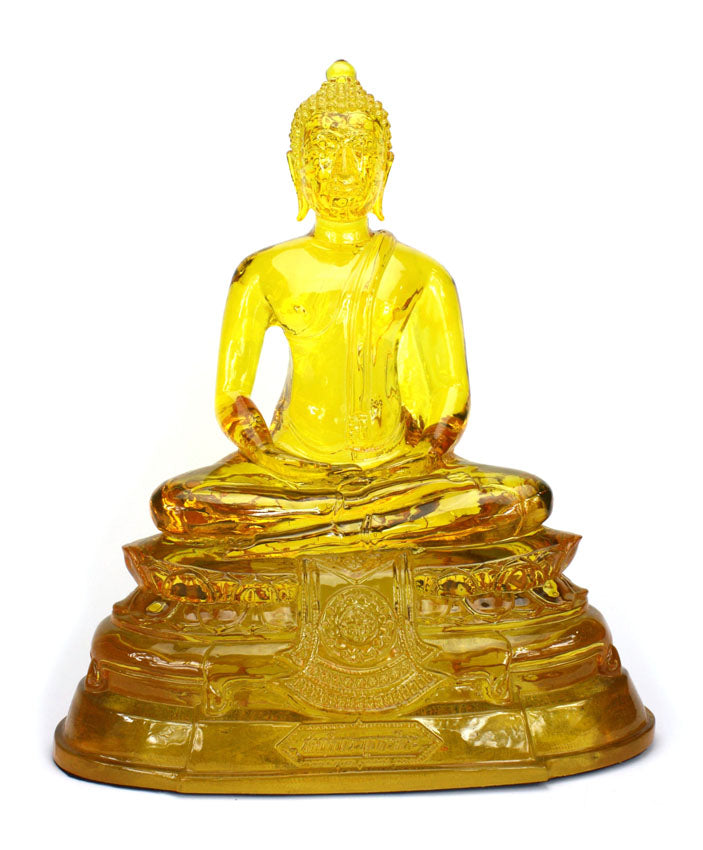 Thai Resin Translucent Seated Buddha, 38cm high, Single Colour - Choice of Colours - farangshop-co