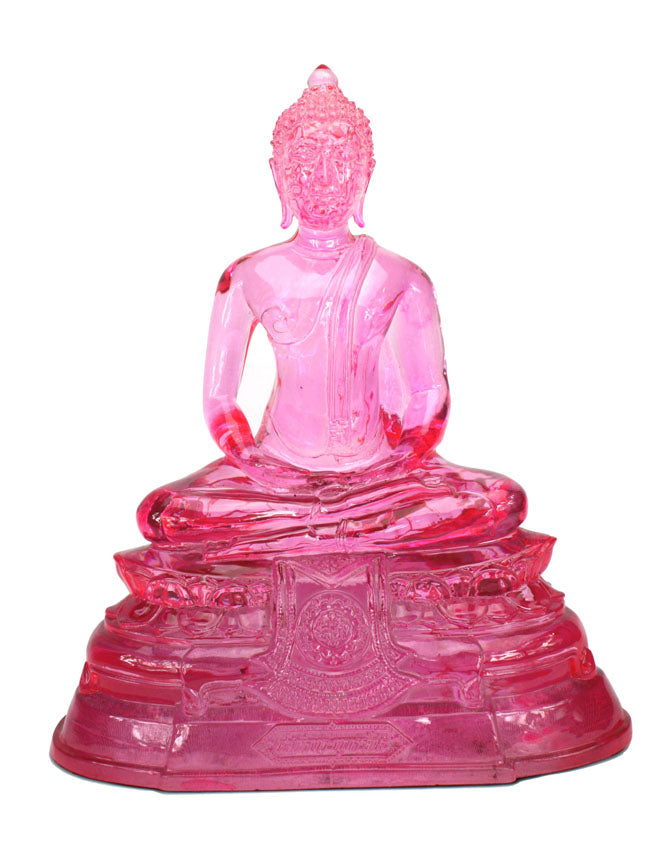 Thai Resin Translucent Seated Buddha, 38cm high, Single Colour - Choice of Colours - farangshop-co