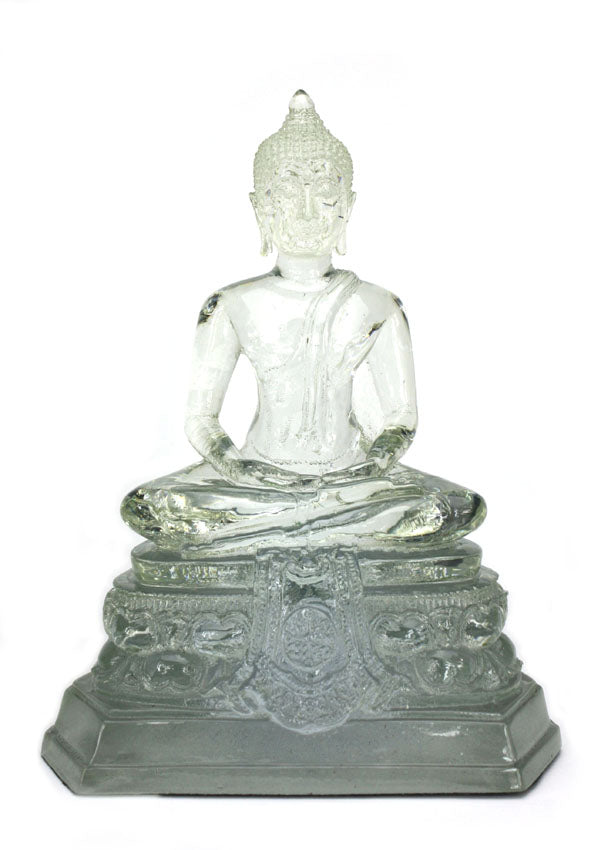 Thai Resin Translucent Seated Buddha, 22.5cm high, Single Colour - Choice of Colours - farangshop-co