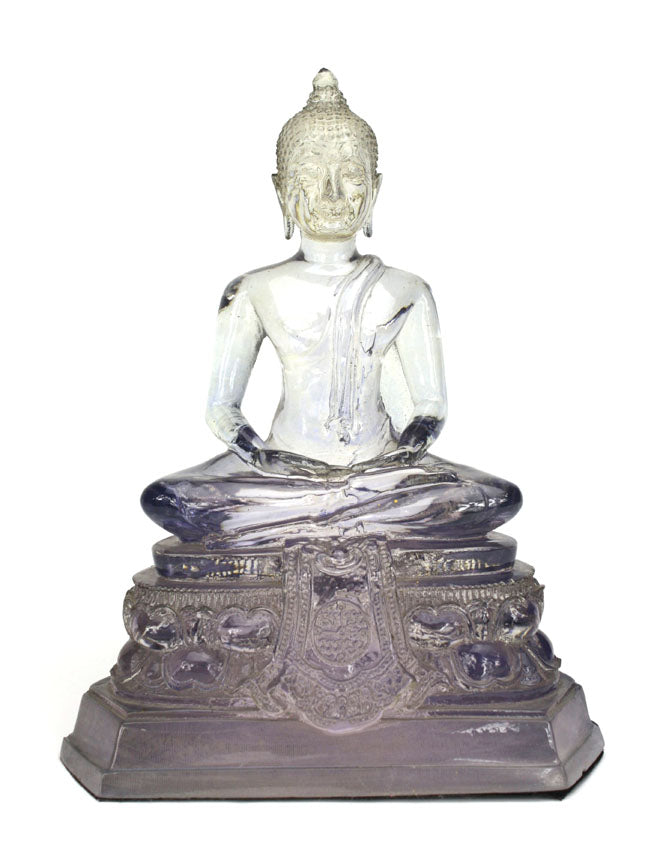 Thai Resin Translucent Seated Buddha, 22.5cm high, Single Colour - Choice of Colours - farangshop-co