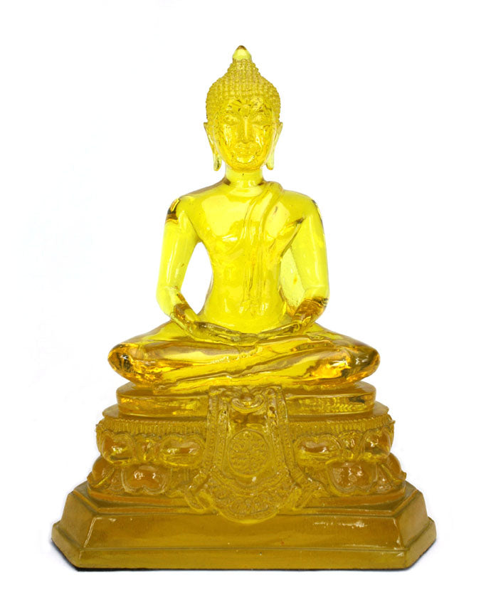 Thai Resin Translucent Seated Buddha, 22.5cm high, Single Colour - Choice of Colours - farangshop-co