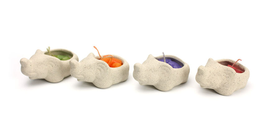 Elephant ceramic candle holder, individual - farangshop-co