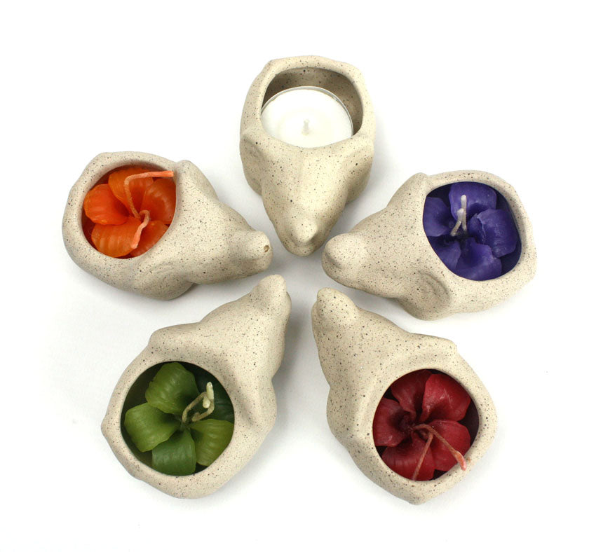 Elephant ceramic candle holder, individual - farangshop-co