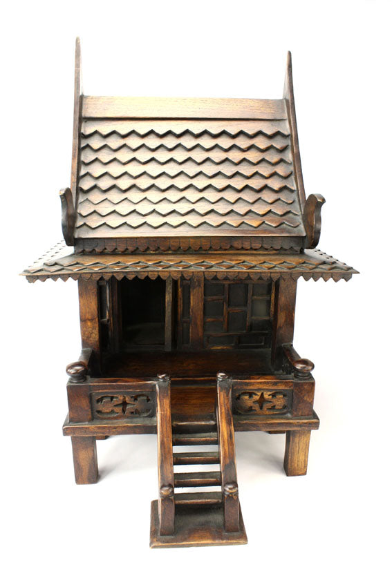 Thai Teak Wood Spirit House, Large 55cm high - farangshop-co